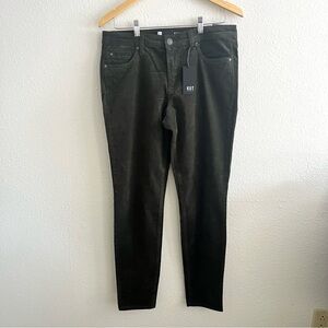 Kut From the Kloth Sz 10 Dark Green Diana Skinny High Rise Corduroy pants​​ NWT